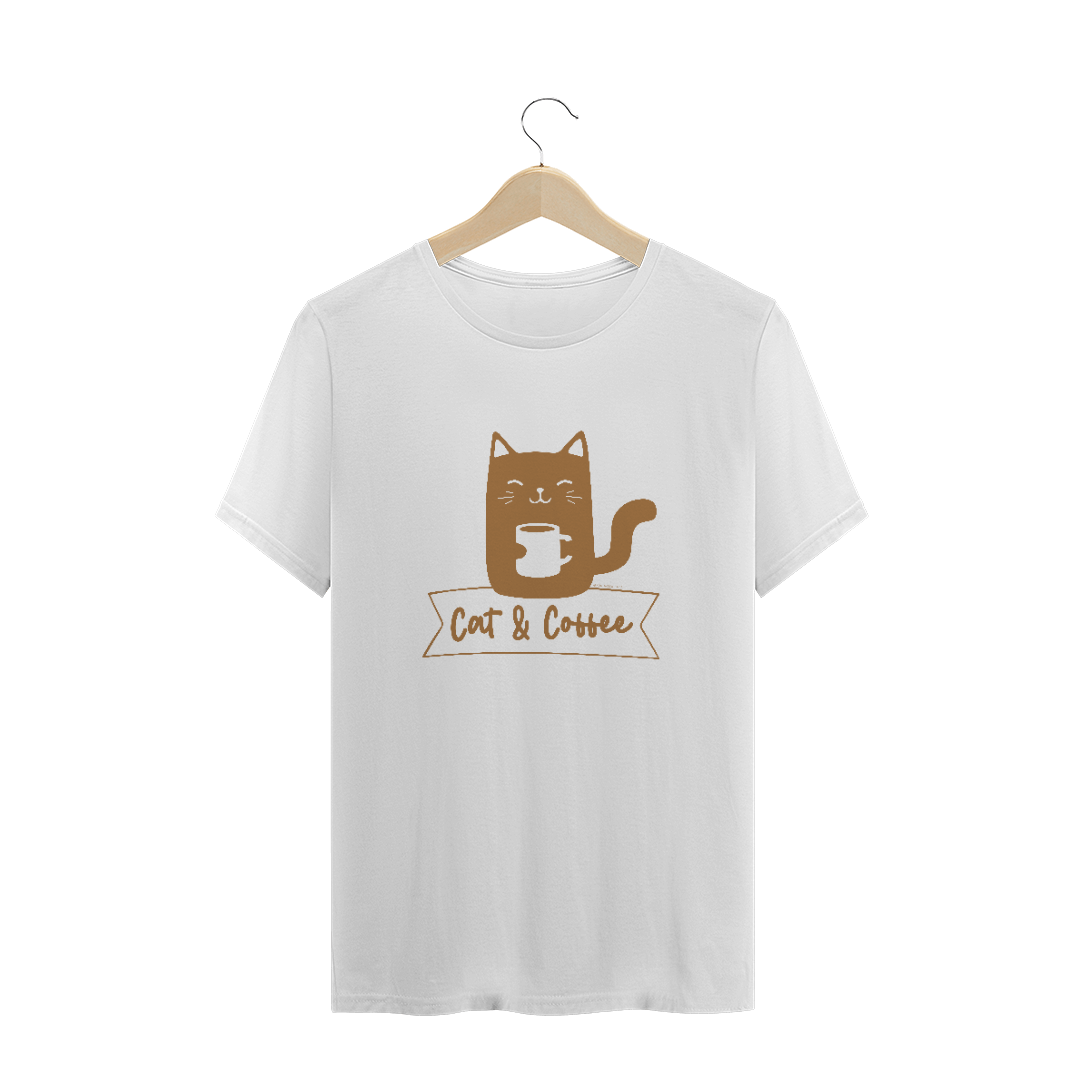 Nome do produto: Camiseta Unissex Prime | Cat and Coffee Black/Milk