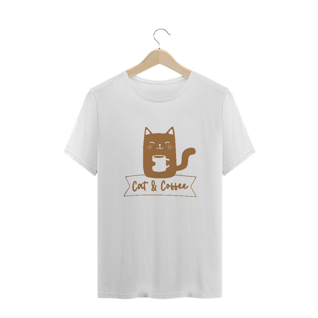 Nome do produto: Camiseta Plus Size Prime | Cat and Coffee/Milk