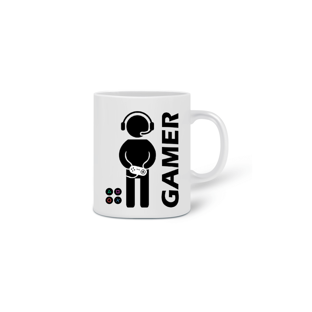 Nome do produto: CANECA GAMER (COR-BRANCO)