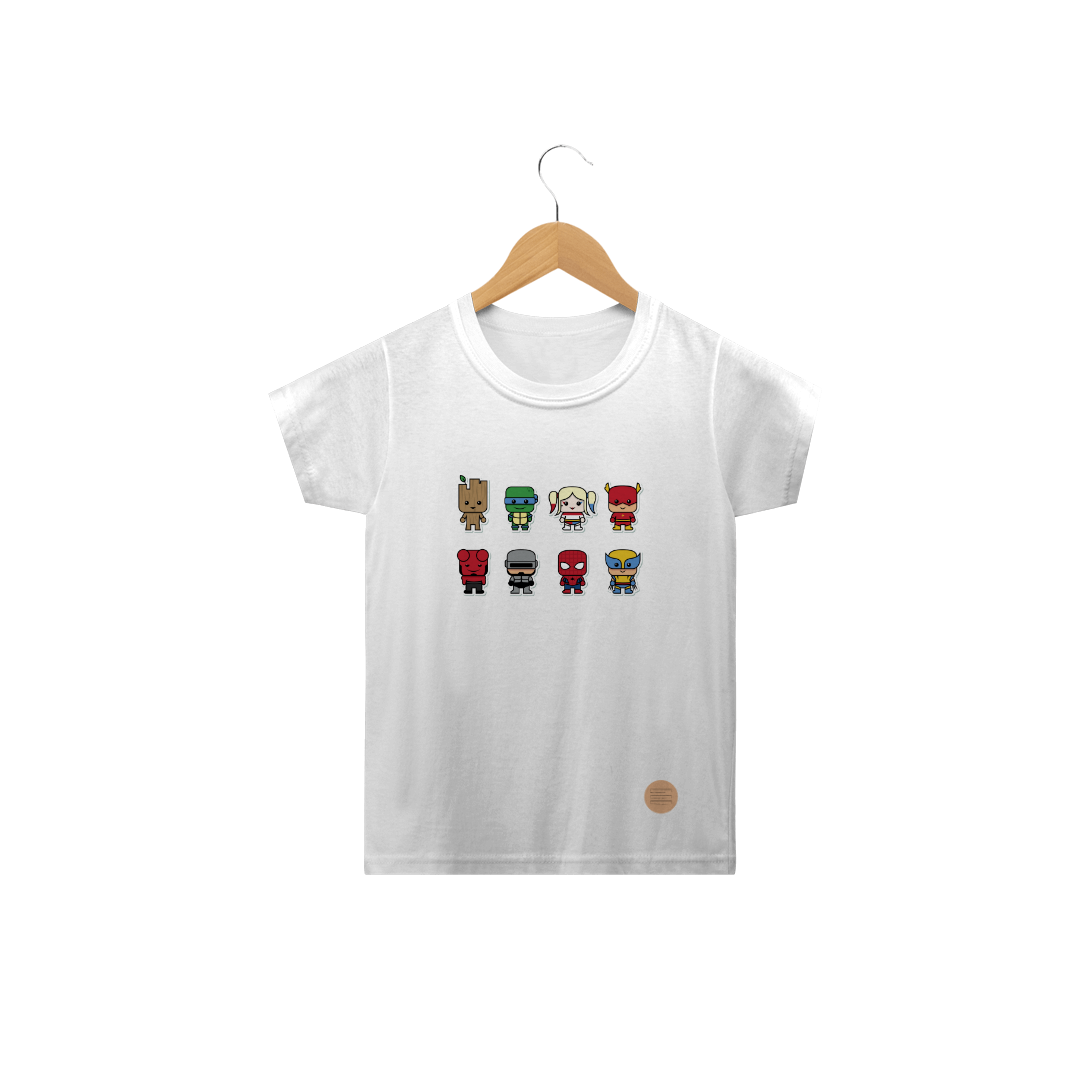 Nome do produto  Camisa infantil mini heróis .lalu