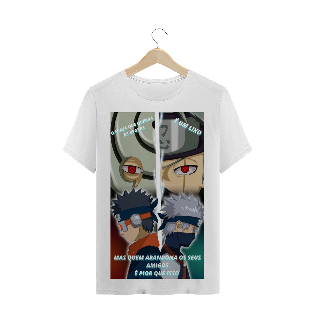 Nome do produto: CAMISA KAKASHI E OBITO - O NINJA QUE QUEBRA AS REGRAS