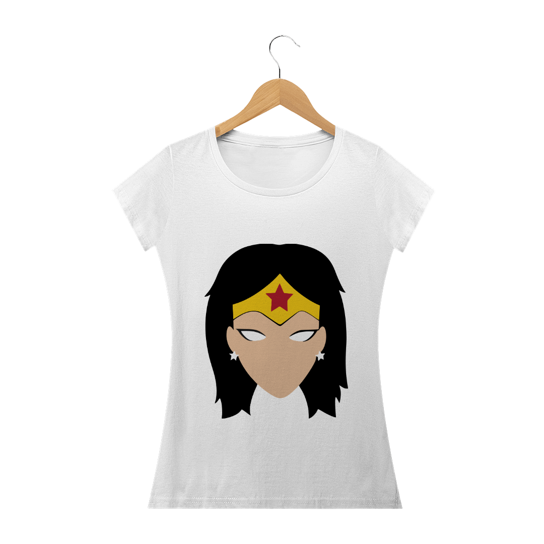 Nome do produto: Mulher Maravilha Minimalista - Camiseta Babylook