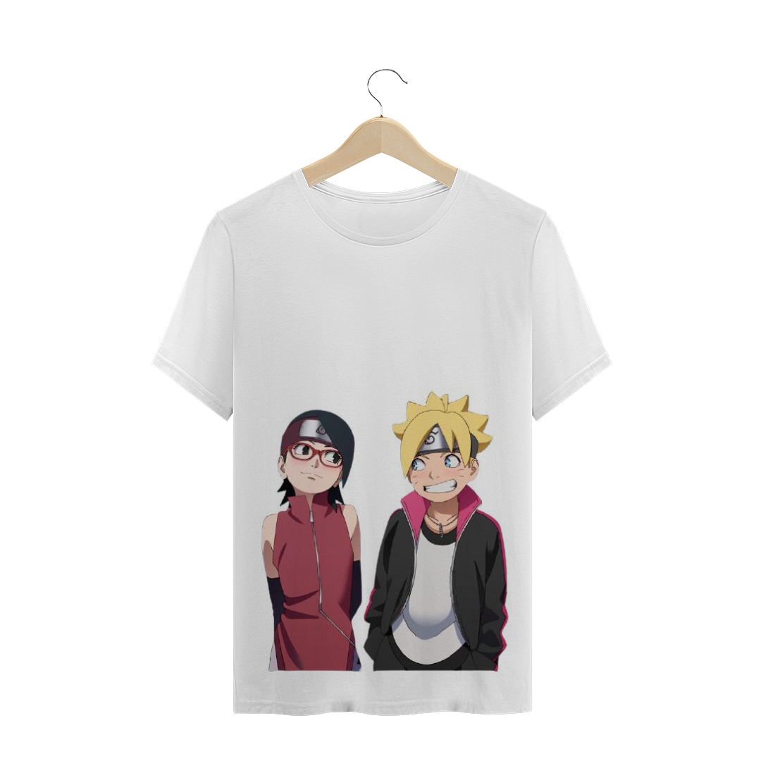 Nome do produto: CAMISA SARADA E BORUTO (BRANCA)