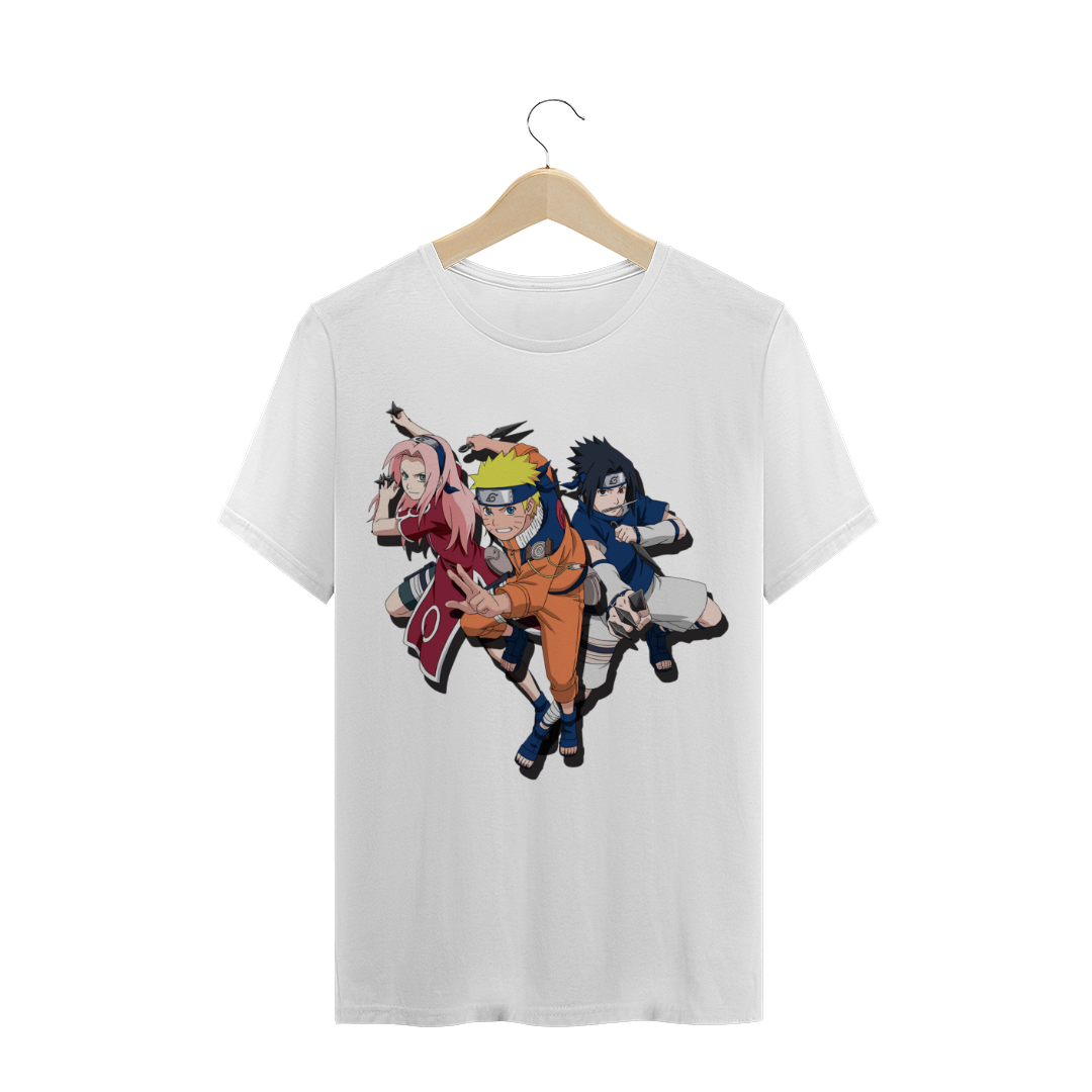 Nome do produto: Camisa Naruto, Sakura e Sasuke