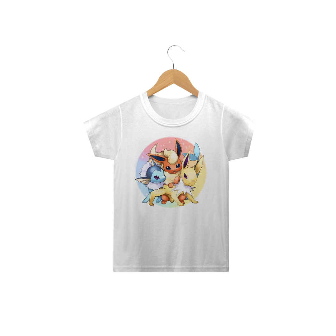 Nome do produto: CAMISETA POKEMON - EVOLUÇÃO EEVEE INFANTIL