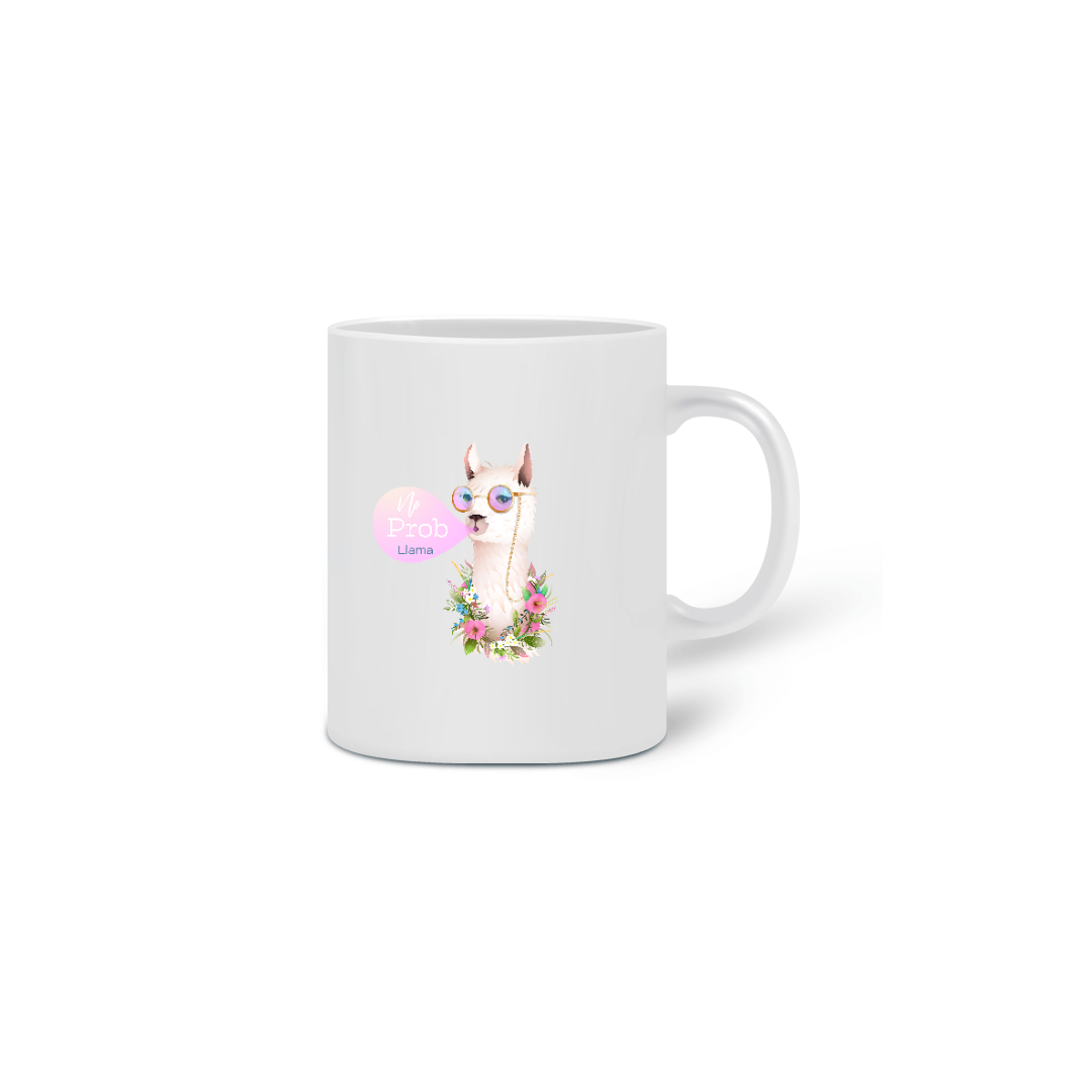 Nome do produto: Caneca Cerâmica Estampa No Prob Llama 