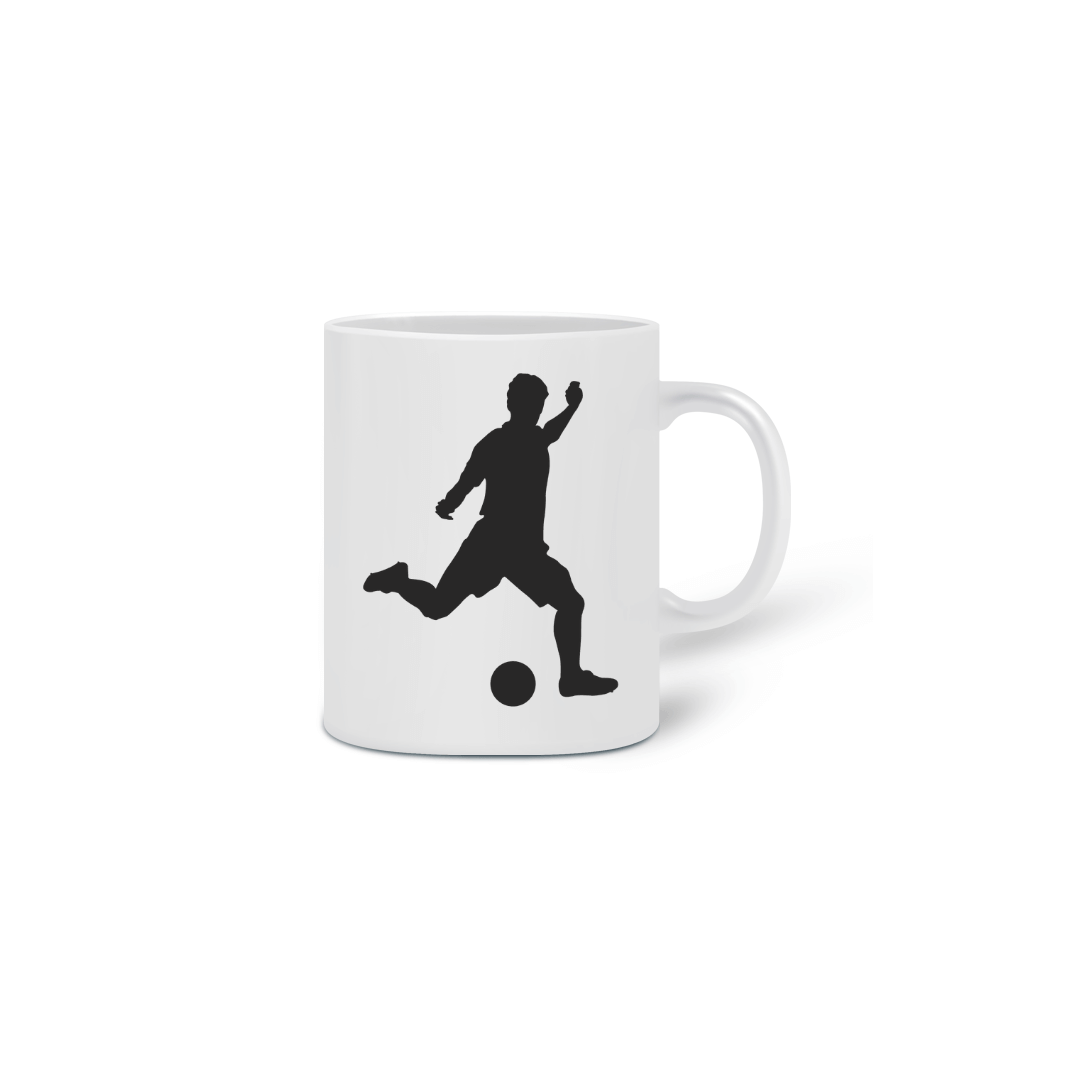 Nome do produto: Caneca Silhueta Jogador de Futebol