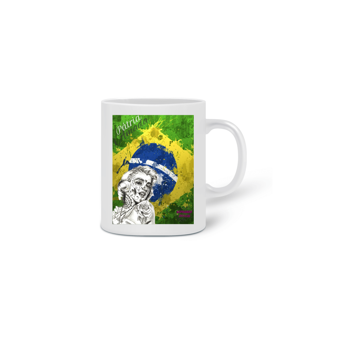 Nome do produto: Caneca Brasil Tatoo Pátria Amada!!!