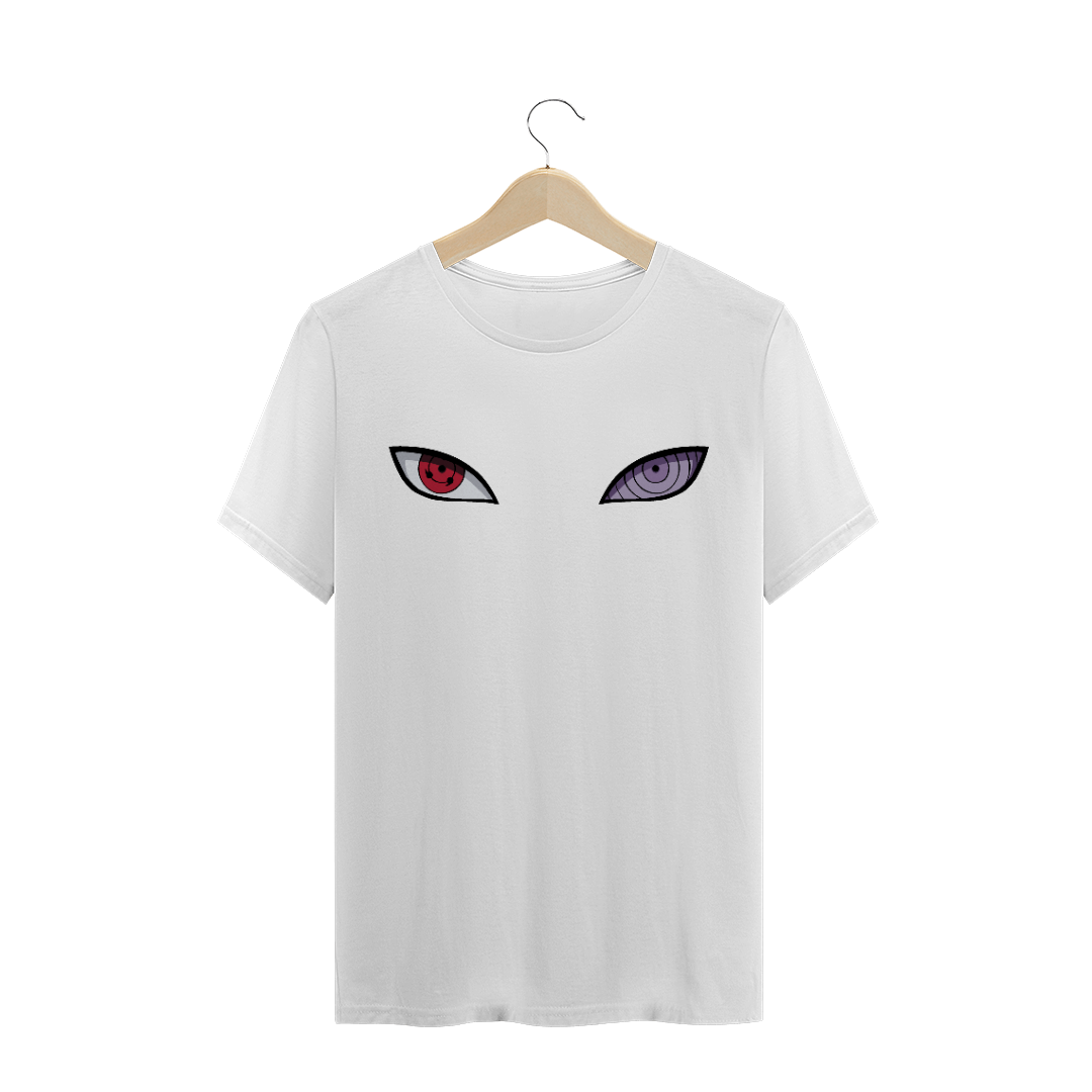 Nome do produto: Camiseta Quality Estampada com Olhos Sharingan e Rinnegan - Naruto Shippuden