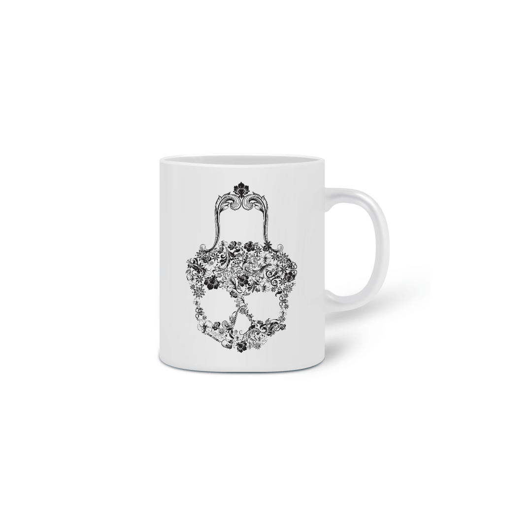 Nome do produto: CANECA KB SKULL FLOWERS