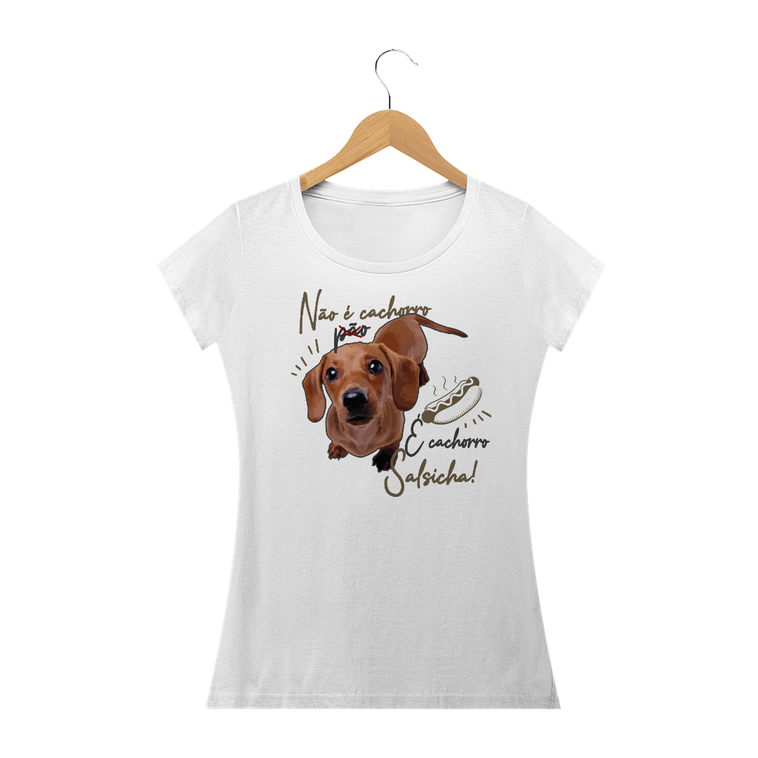 Nome do produto: Camiseta Feminina - Daschund - Cachorro Salsicha
