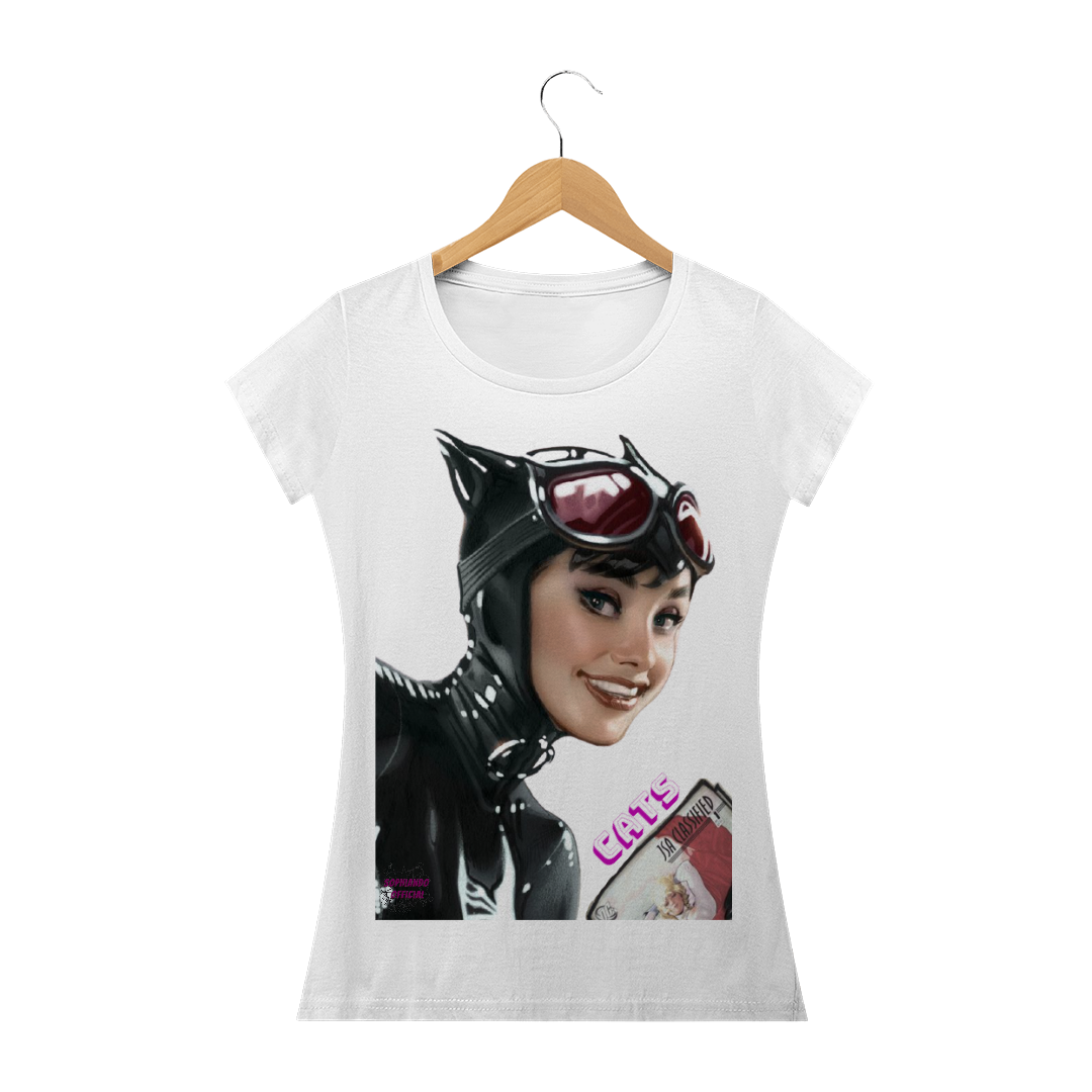 Nome do produto: Mulher Gato! Camisa Feminina Baby Long Quality