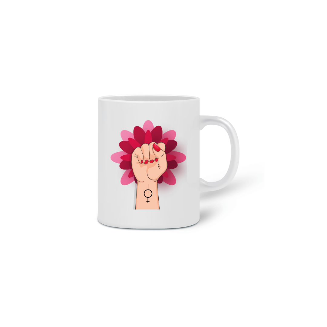 Nome do produto: Caneca Feminismo Flor