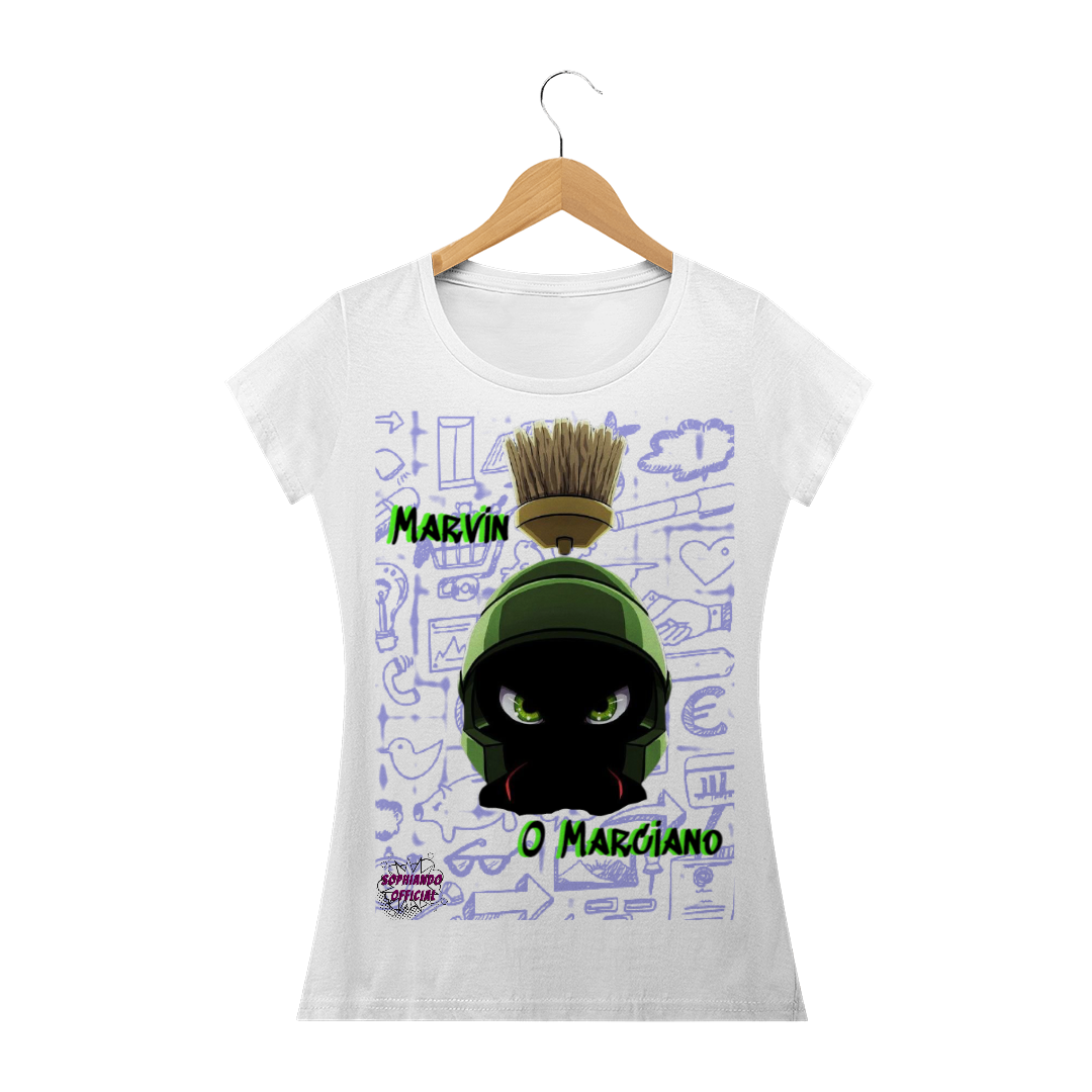 Nome do produto: Marvin O Marciano! Camisa Feminina Baby Long Quality