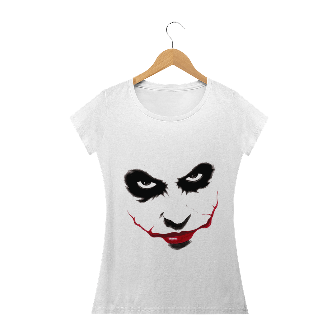 Nome do produto: Camiseta Baby Long Feminina - Rosto do Coringa/Joker