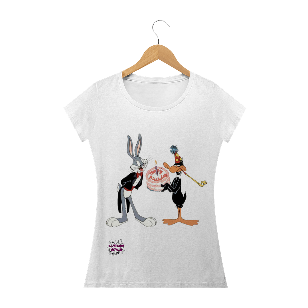 Nome do produto: Pernalonga e Patolino! Camisa Feminina Baby Long Quality