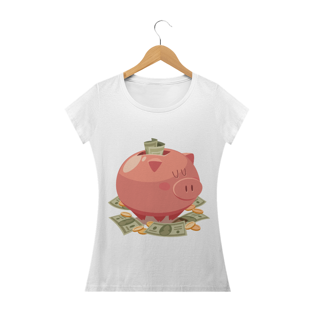 Nome do produto: Camiseta Baby Long Feminina - Porco da Poupança