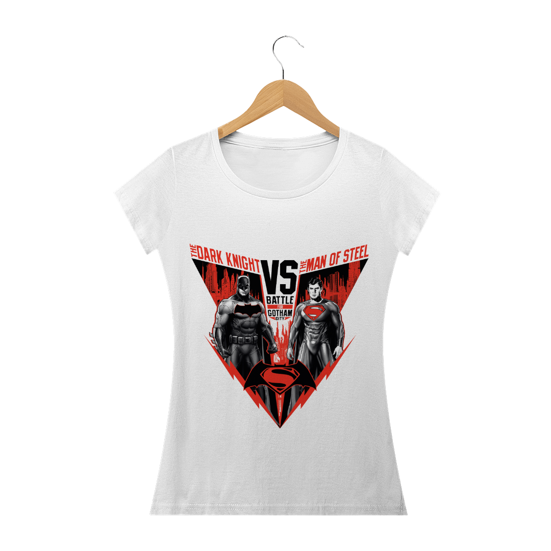 Nome do produto: Camiseta Baby Long Feminina - Batman vs Superman