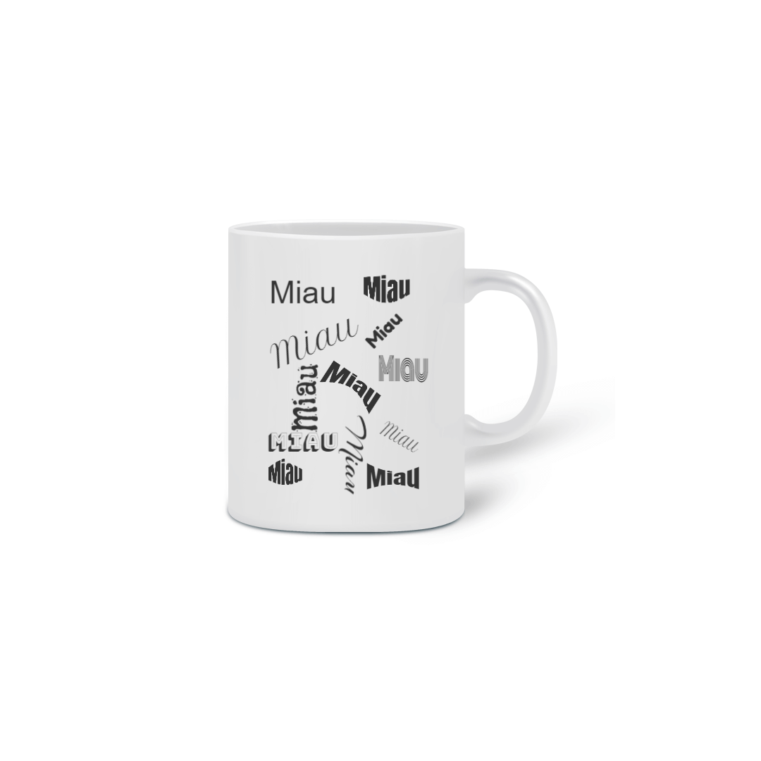 Nome do produto: Caneca Cerâmica Estampa Miau