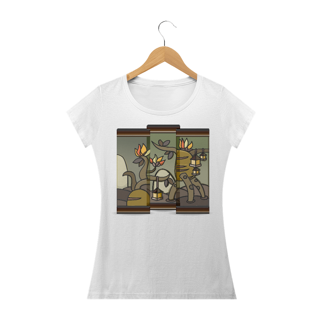 Nome do produto: Camiseta baby Long Quality Feminina Estampa Quadro Artístico