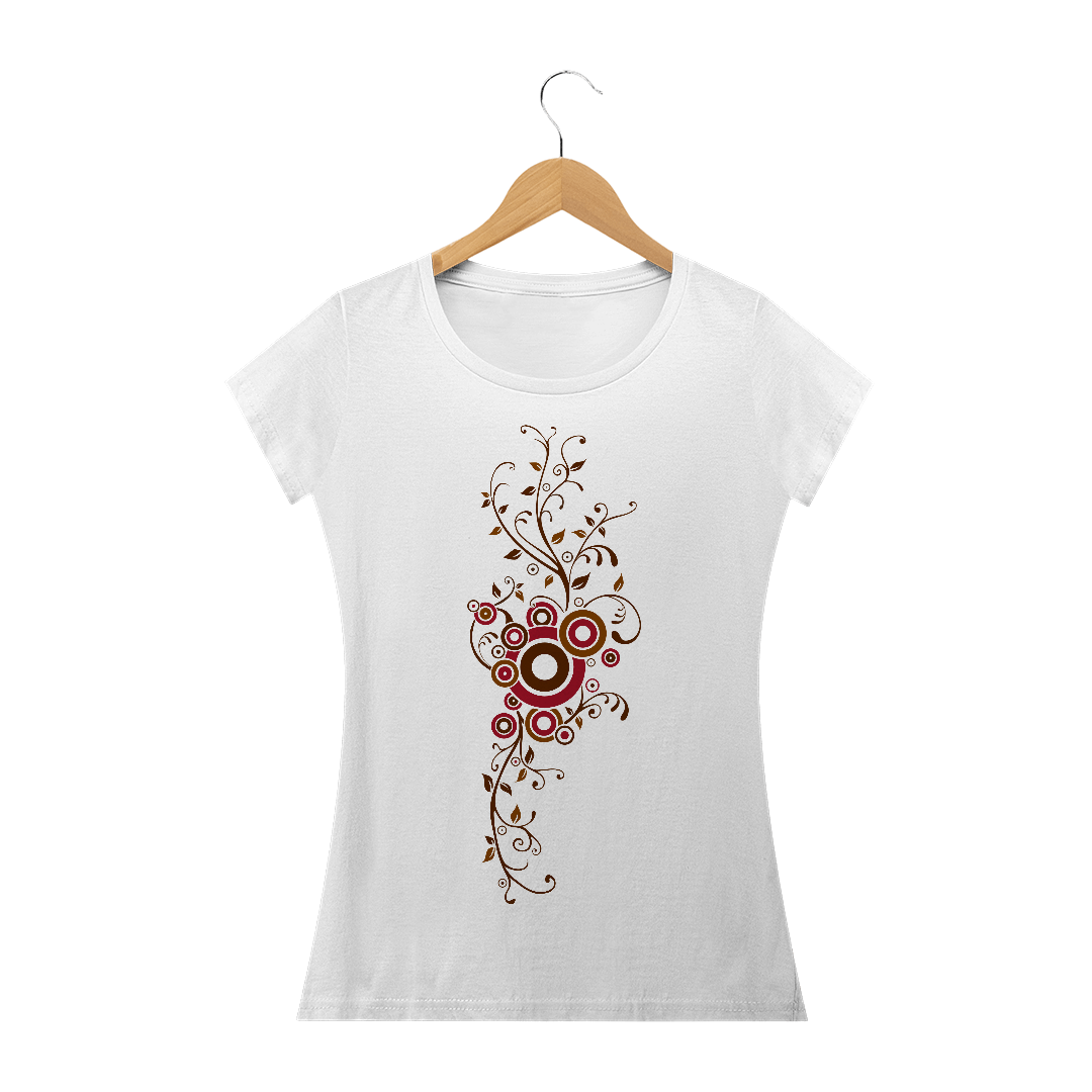 Nome do produto: Camiseta Baby Long Quality Estampa Galhos Abstrato