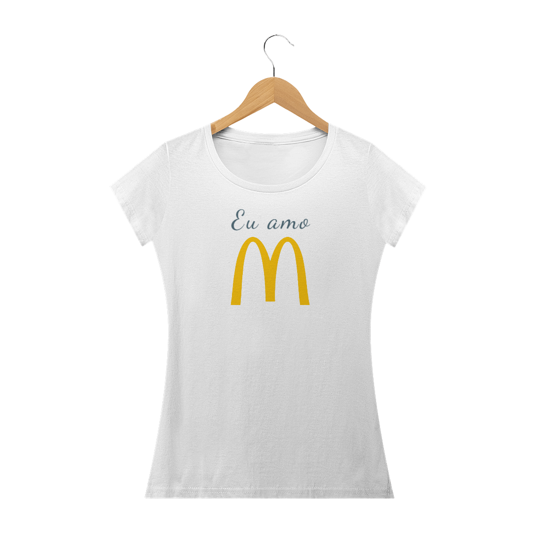 Nome do produto: Camiseta Baby Long Quality Estampa Frase Eu amo McDonald\'s