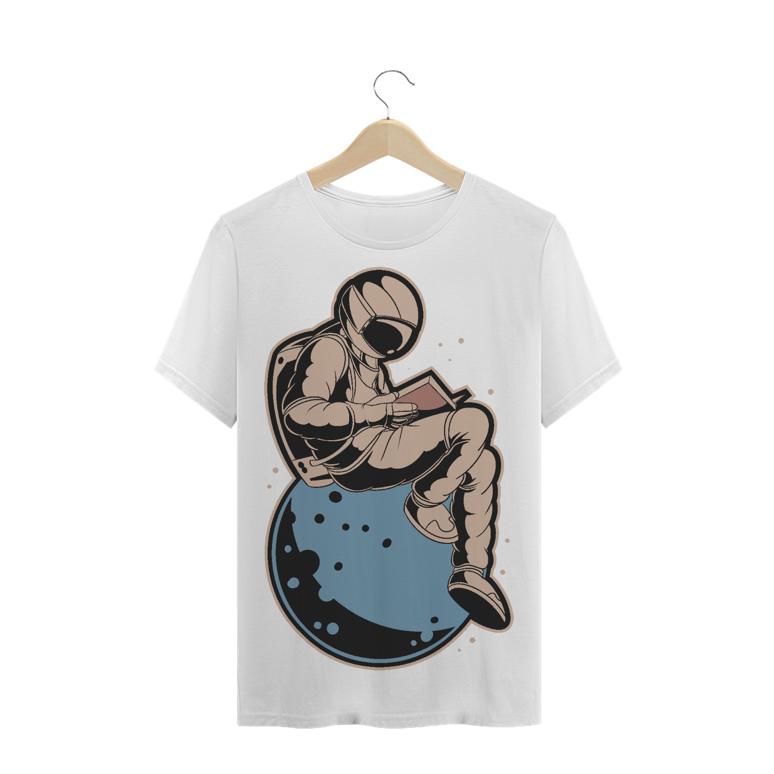Nome do produto: Camiseta Prime Estampa Astronauta Lendo