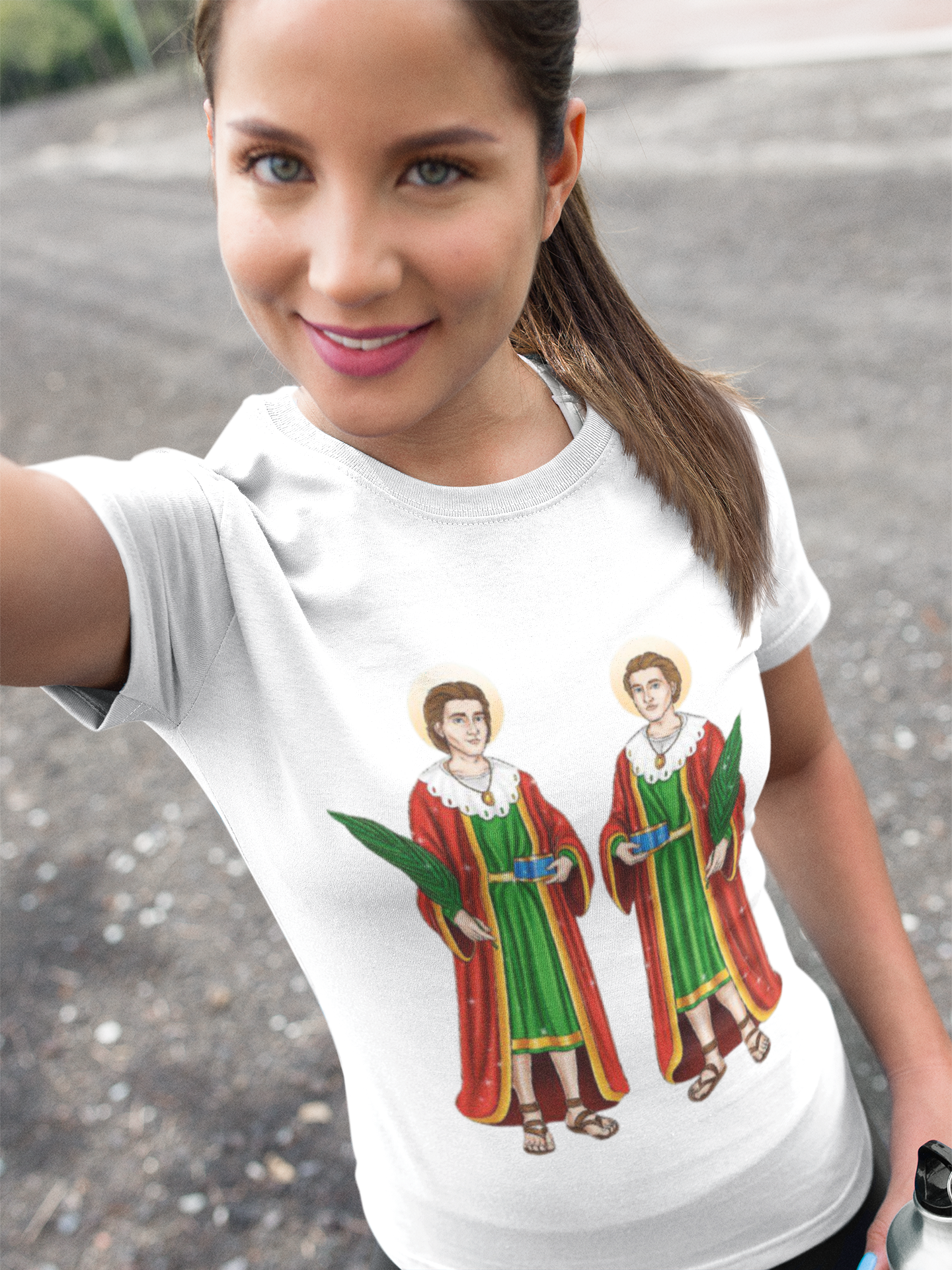 Nome do produto: Baby Look Cosme e Damião