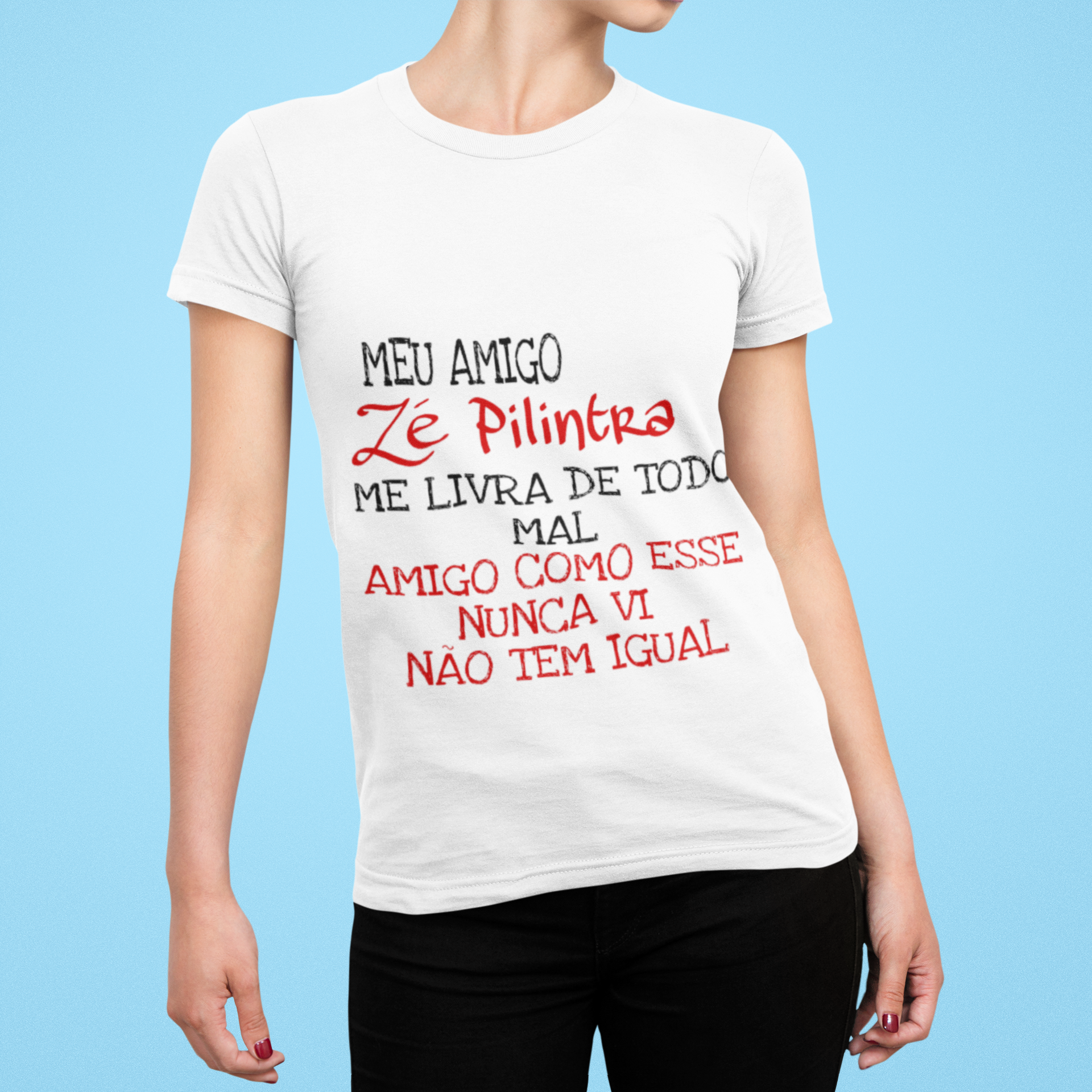 Nome do produto: Baby Look Mensagem Zé Pilintra