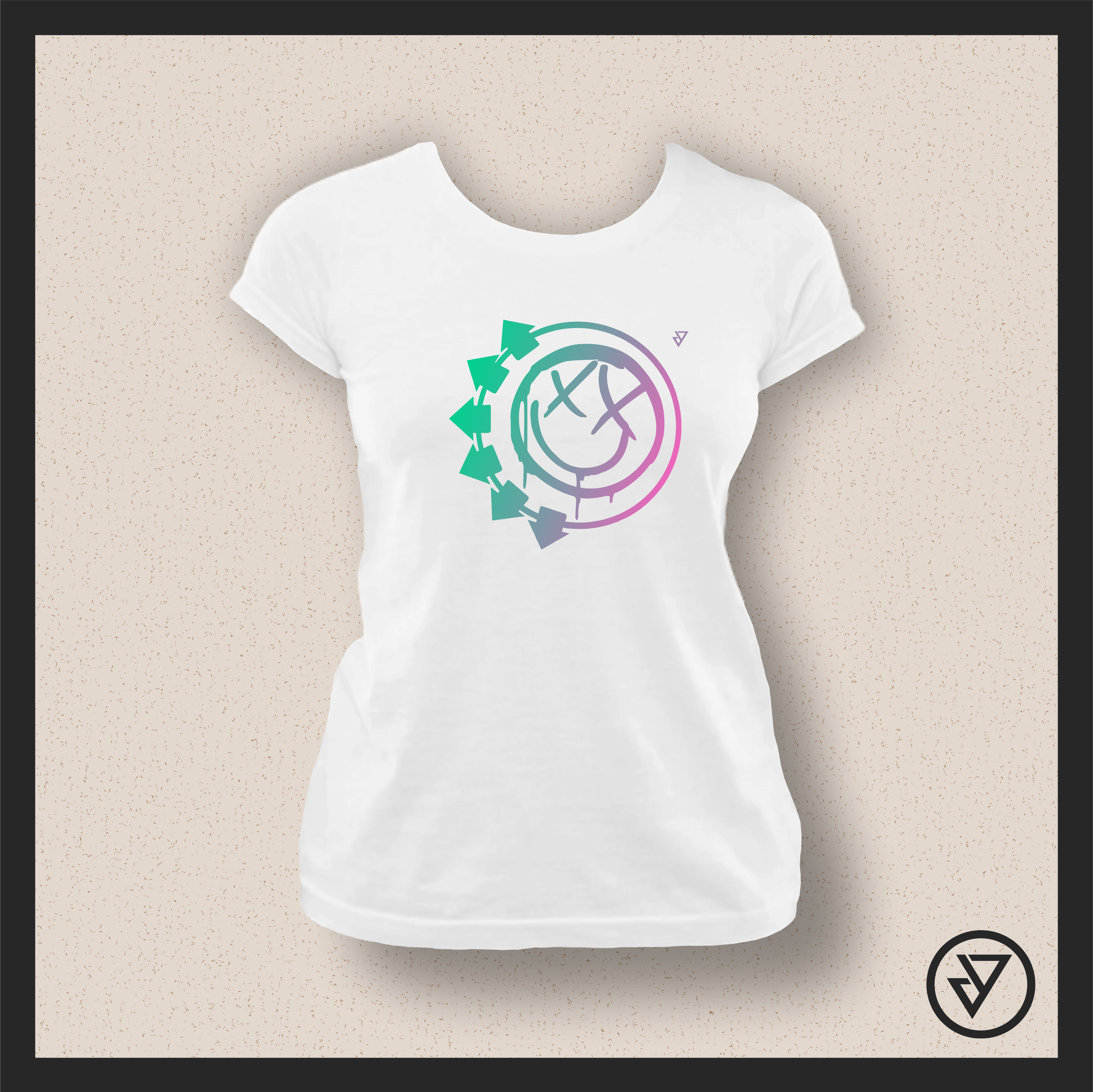 Nome do produto: Camisa Feminina Blink-182 - Branca/Preta