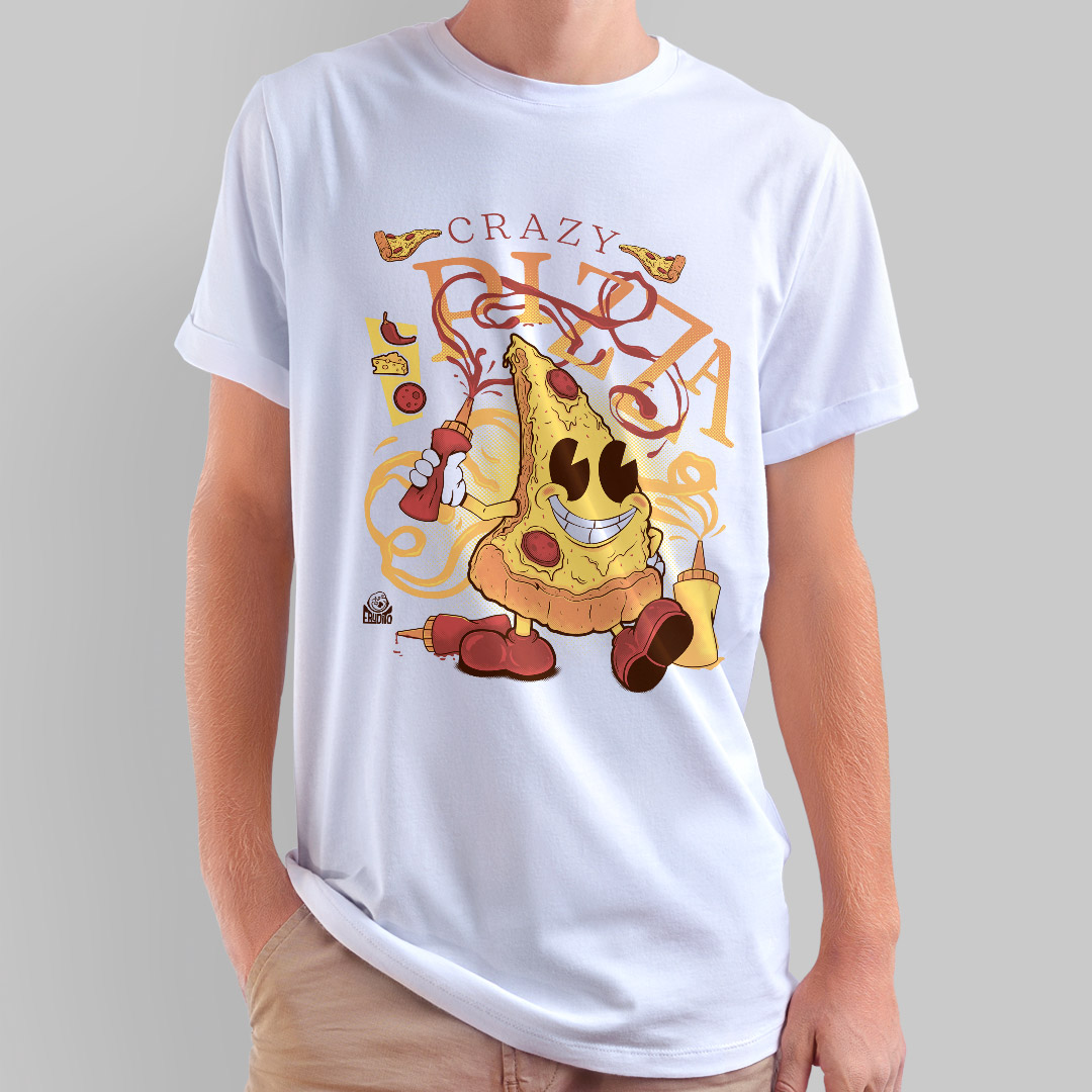 Nome do produto: Camiseta Crazy Pizza
