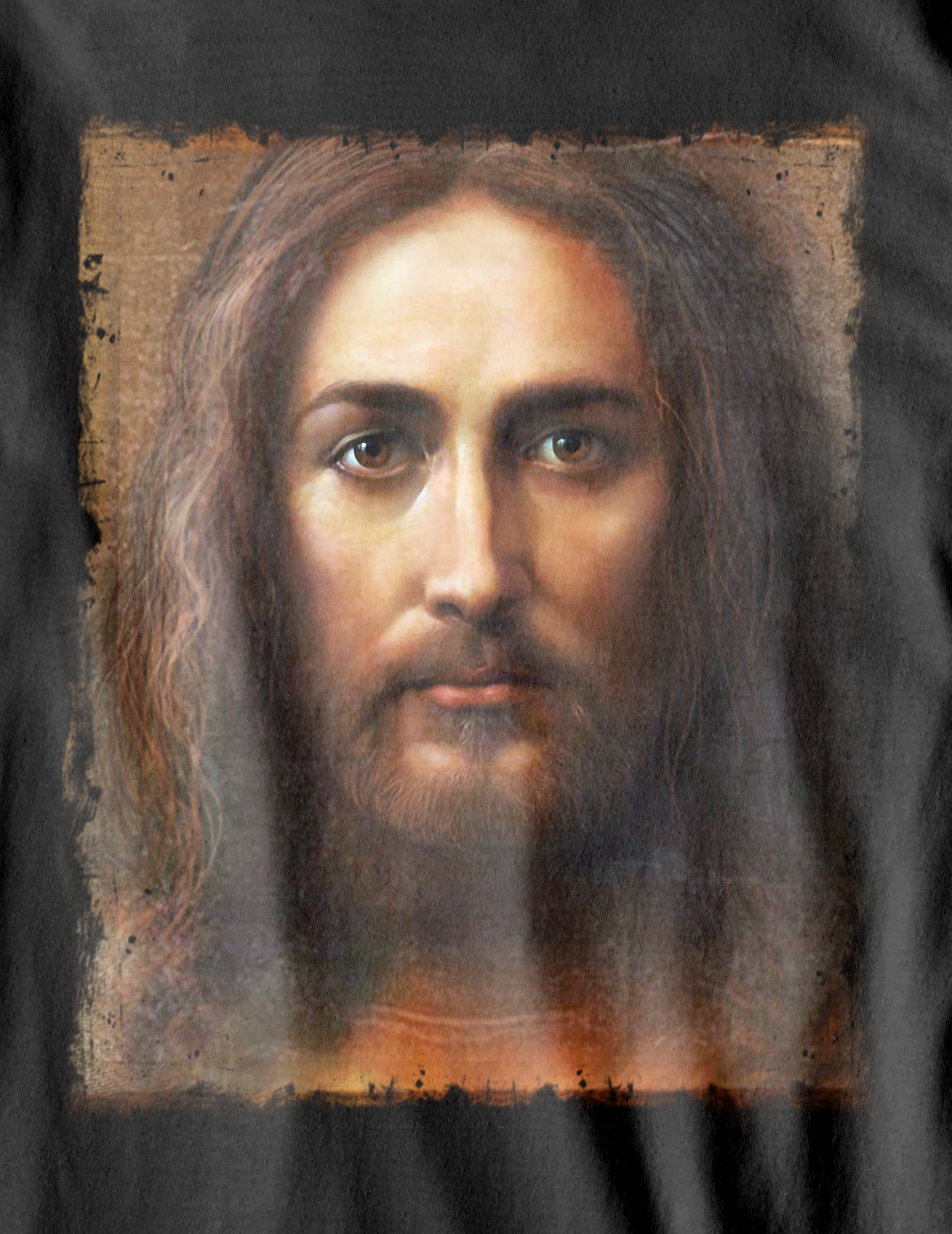 Nome do produto: Camiseta Jesus e o rosto do Sudário - (unissex)