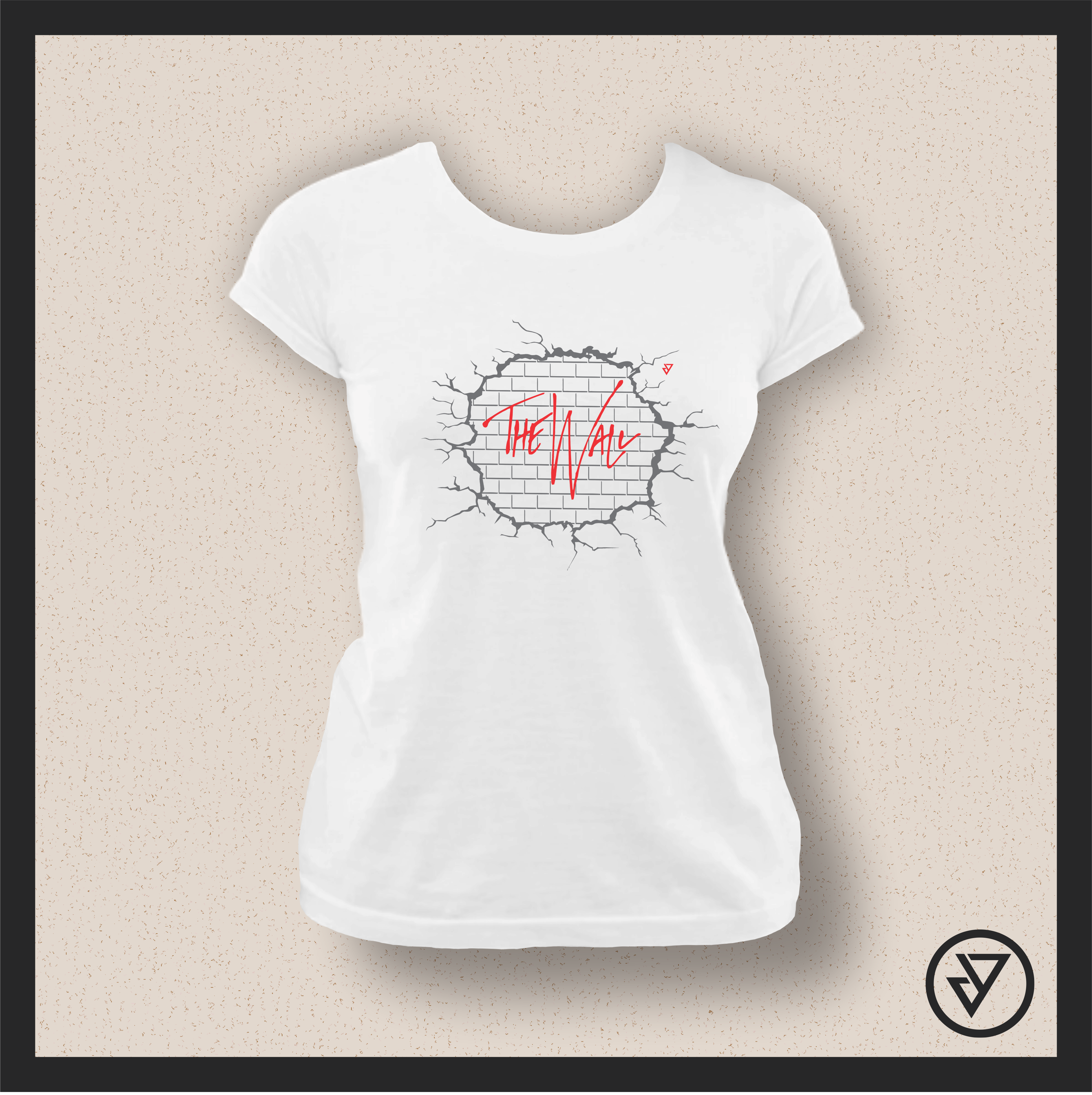 Nome do produto: Camisa Feminina Pink Floyd (The Wall) - Branca/Preta