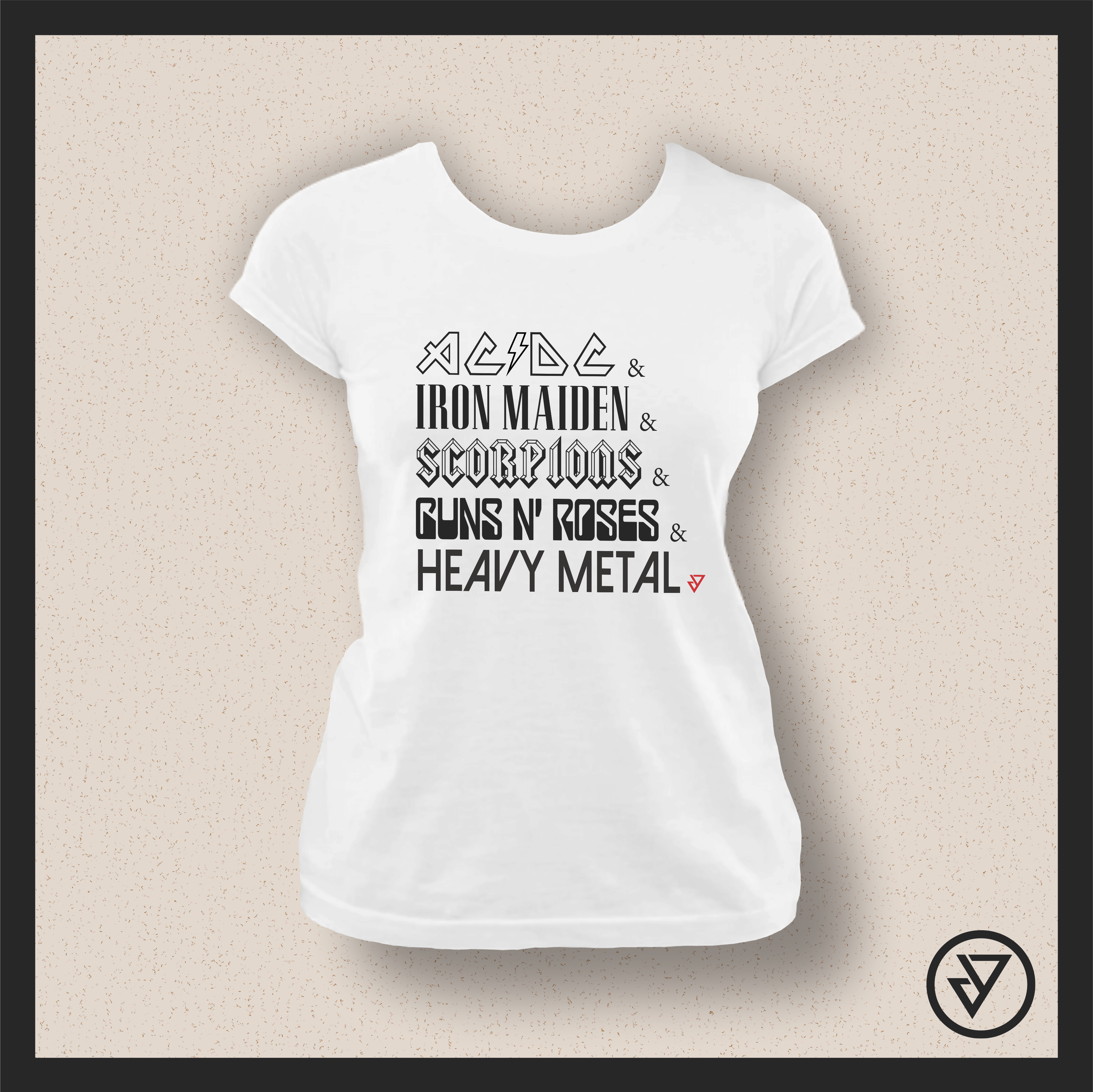 Nome do produto: Camisa Feminina Heavy Metal (Bandas) - Branca