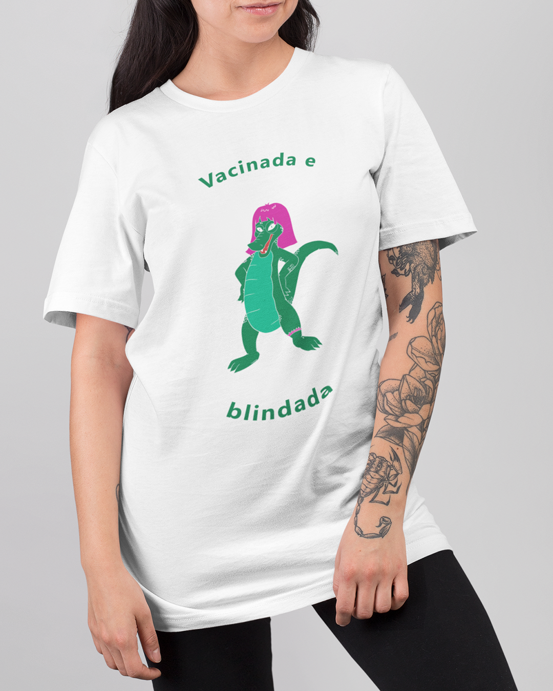 Nome do produto: Camiseta Vacinada e Blindada