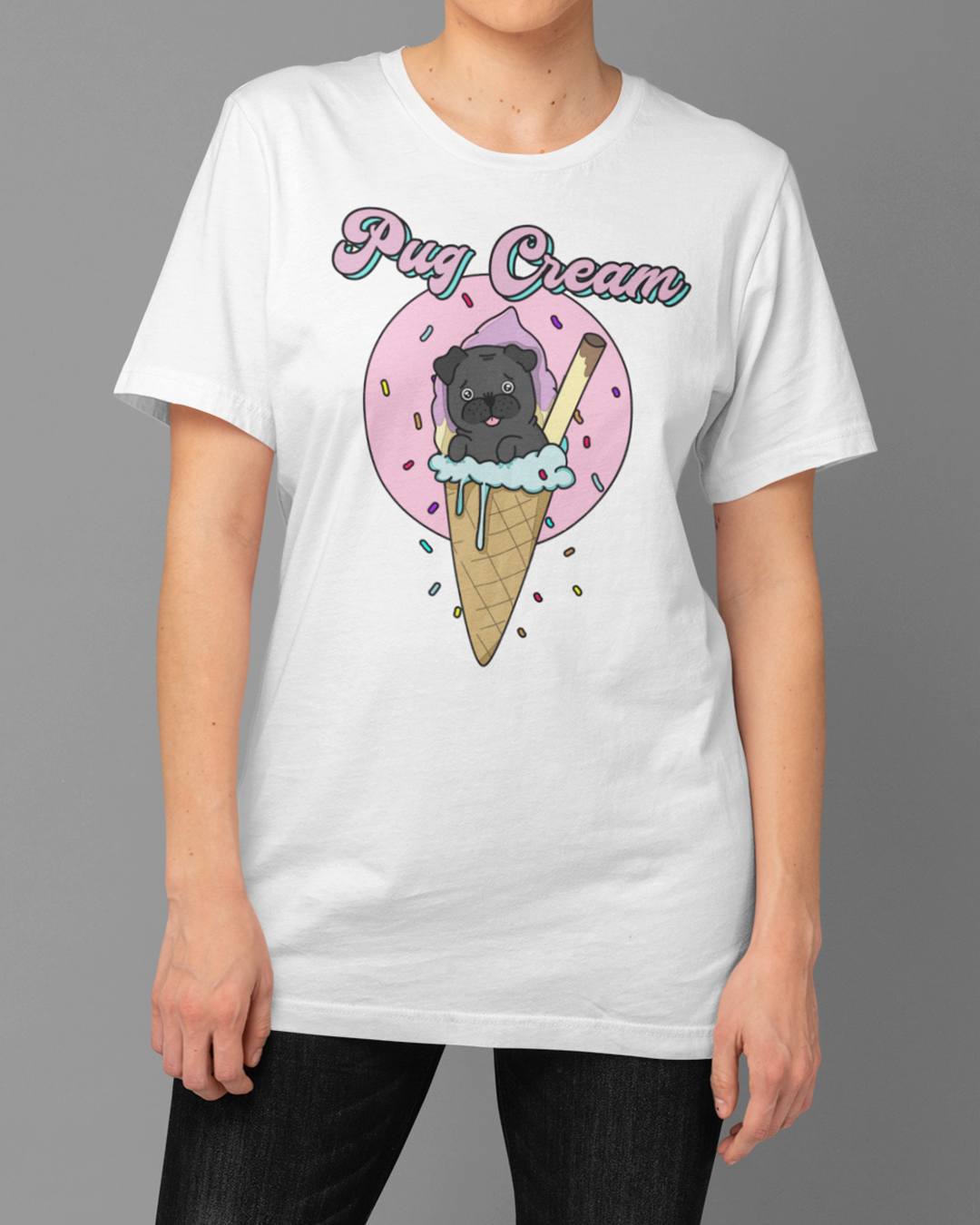 Nome do produto: Camiseta Pug Cream