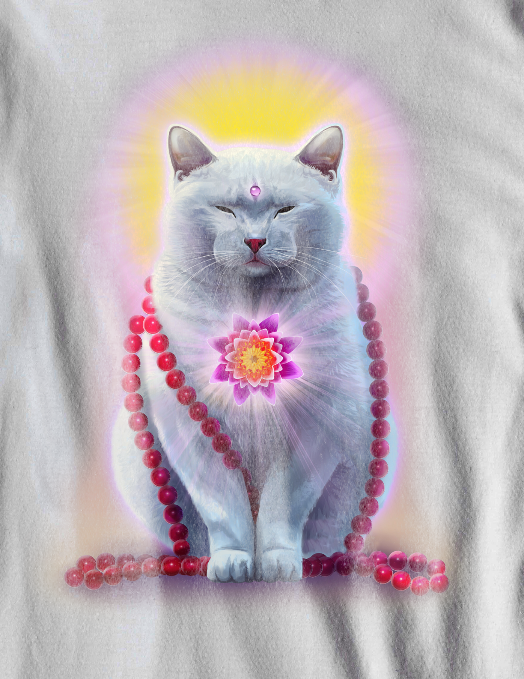 Nome do produto: Camiseta - O Gato e a Meditação - (unissex)
