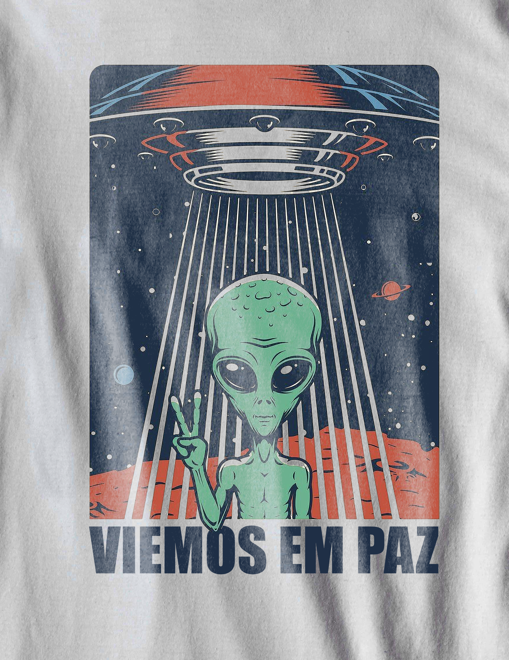 Nome do produto: Camiseta ET - Viemos em Paz - (unissex)