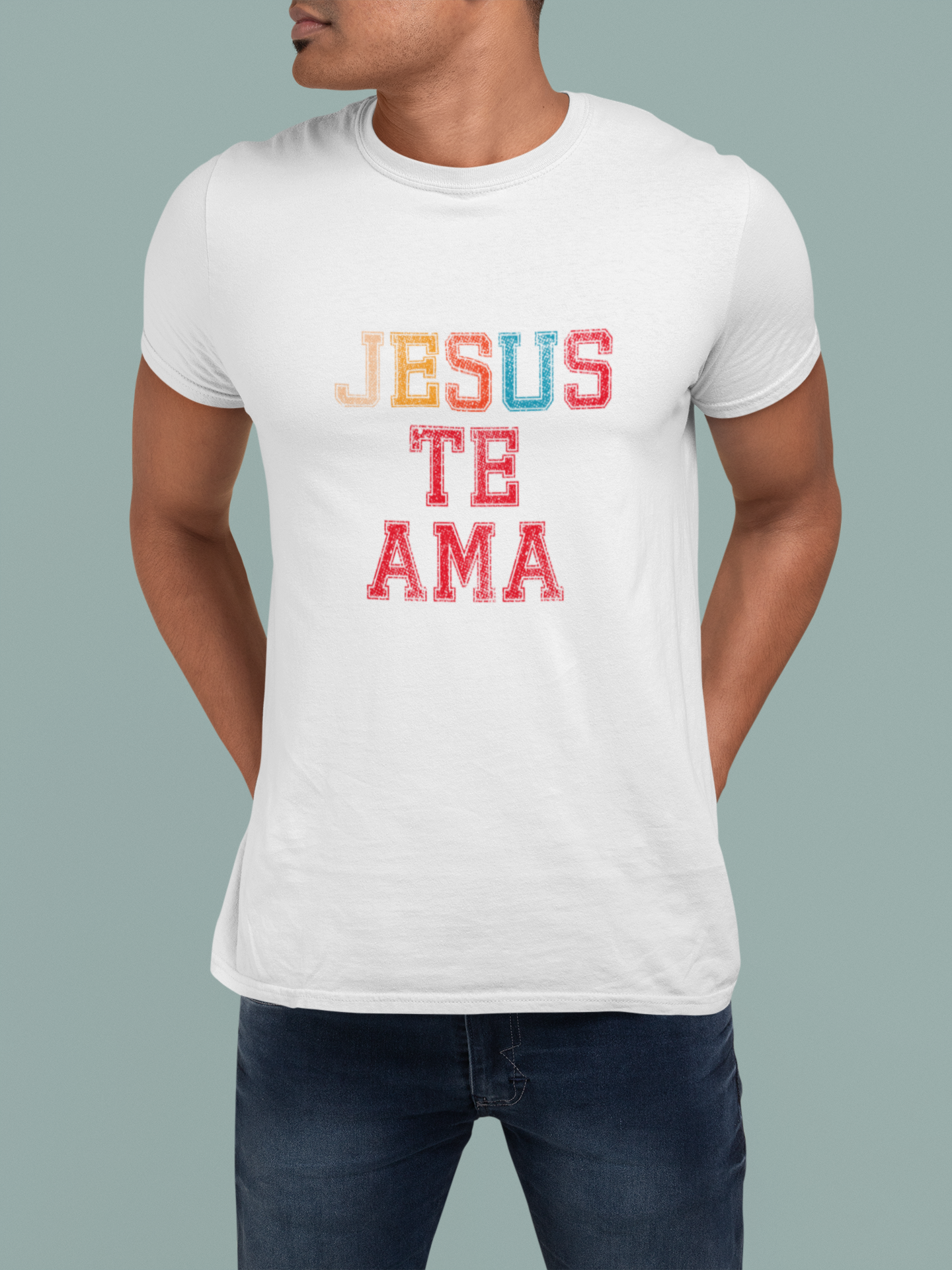 Nome do produto: Camiseta Masculina Cristã Jesus Te Ama