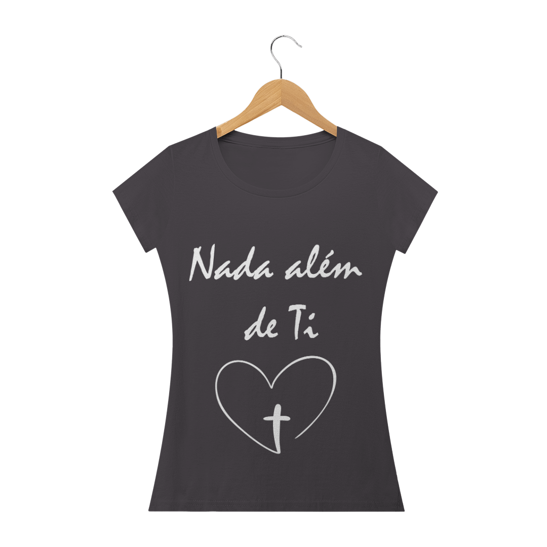 Nome do produto  Camisa Baby Look Estonada Escrita Branca Nada Além