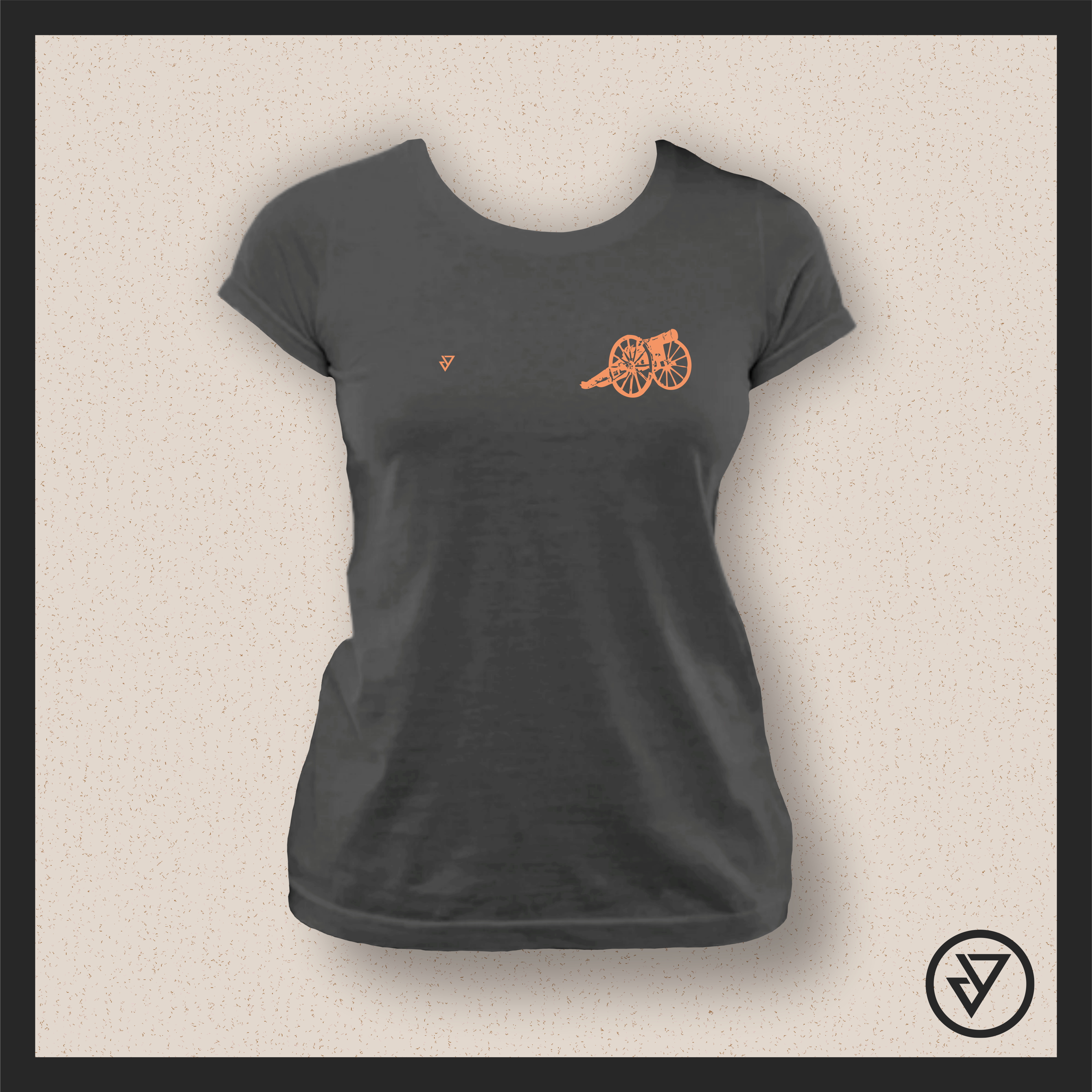 Nome do produto: Camisa Feminina AC/DC (For Those About to Rock) - Cinza Estonada