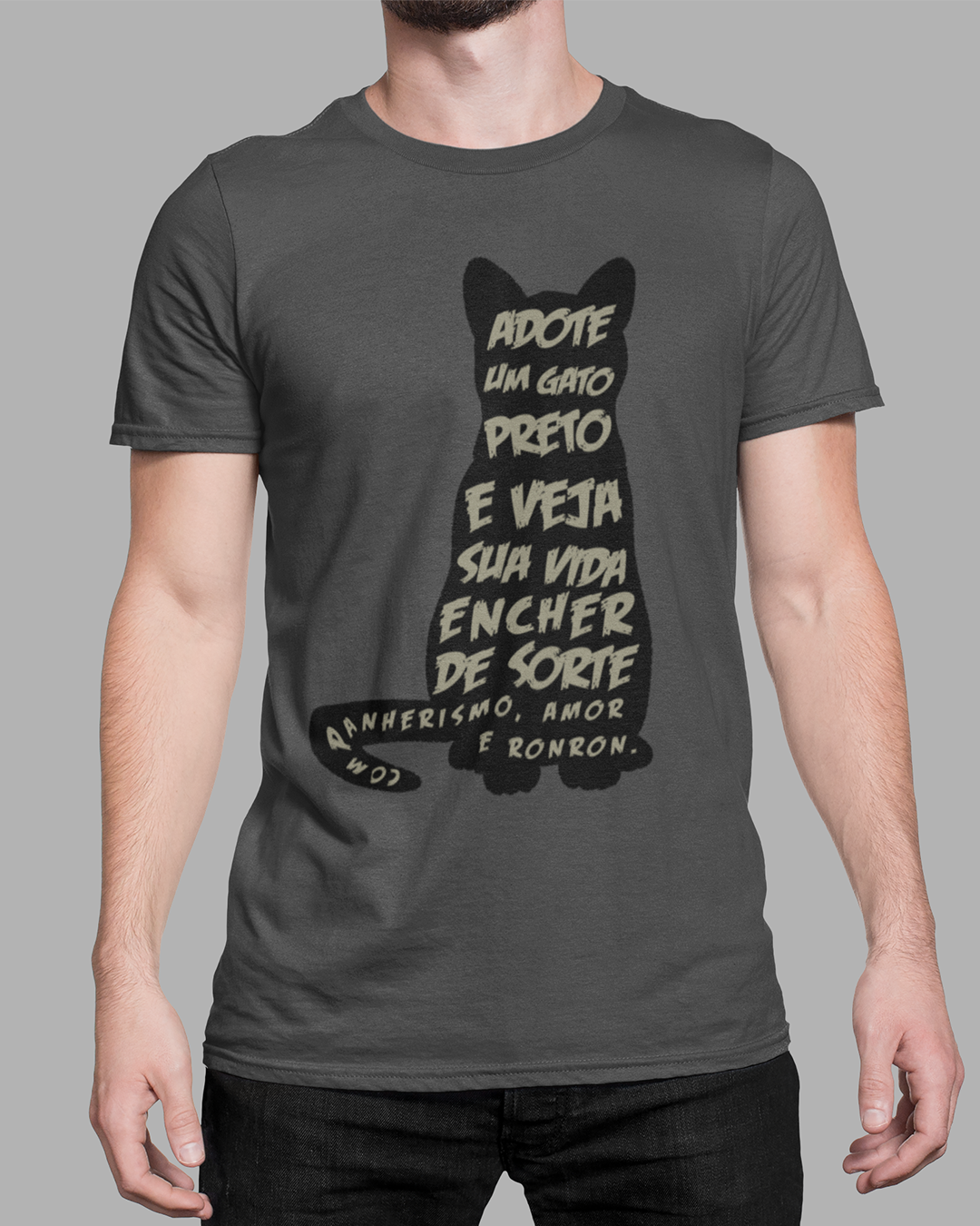Nome do produto: Camiseta Gato Preto