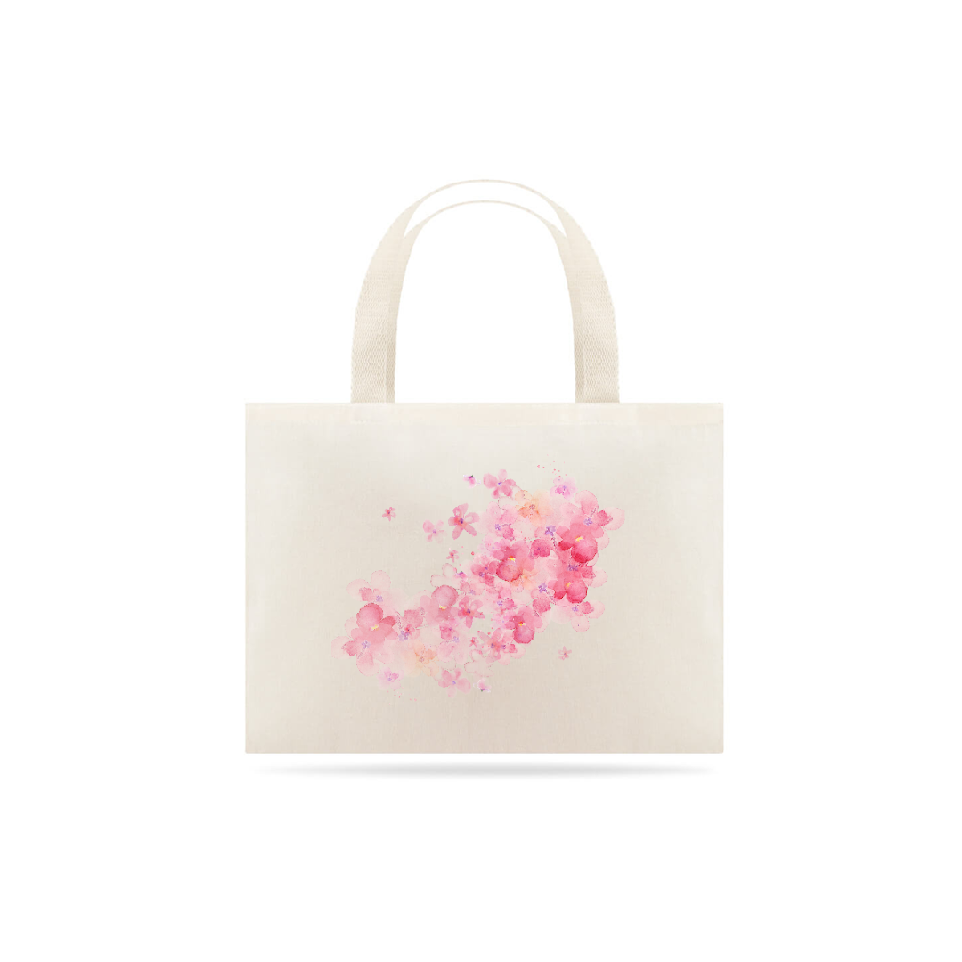 Nome do produto: Bolsa Eco Bag Grande Estampa Flores Espalhadas