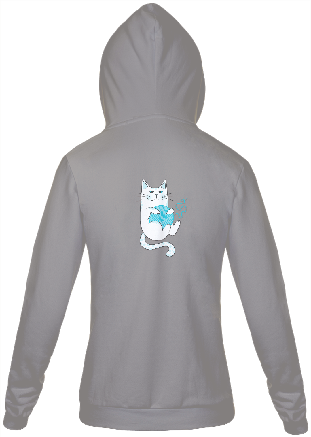 Nome do produto: Moletom Masculino com capuz | Gatinho Artesão Azul