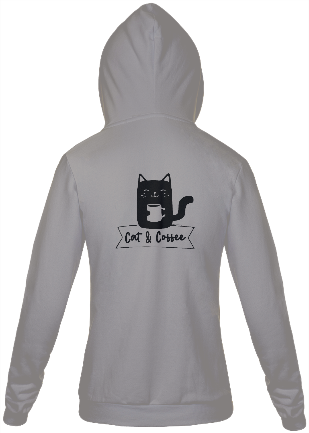 Nome do produto: Moletom Feminino com capuz | Cat and Coffee Black