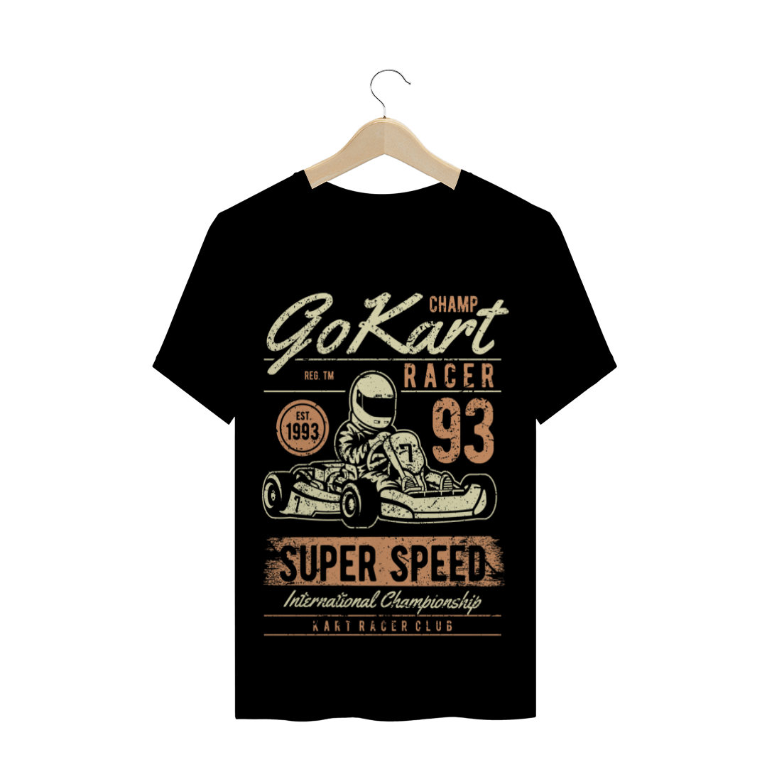 Nome do produto: Camiseta T-shirt Masculina Kart Retrô Antiga Corrida Piloto. REF: 1001