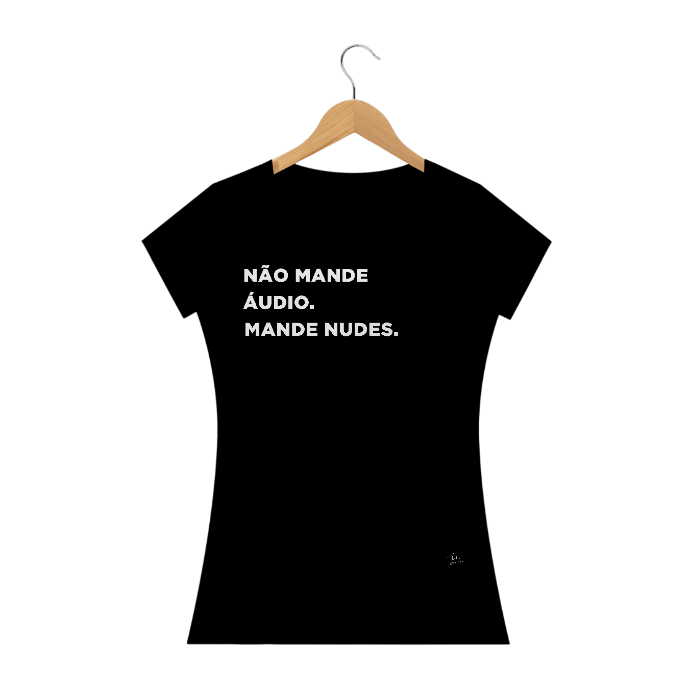 Nome do produto: Não Mande Áudio  Baby Long (Estampa Branca) | Índio Design