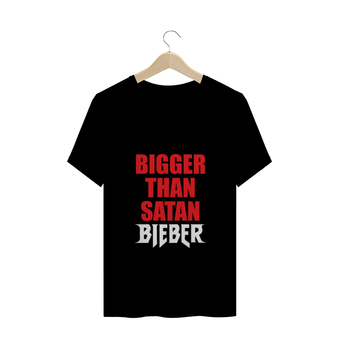 Nome do produto: Camiseta Bigger Than Satan Justin Bieber PLUS SIZE