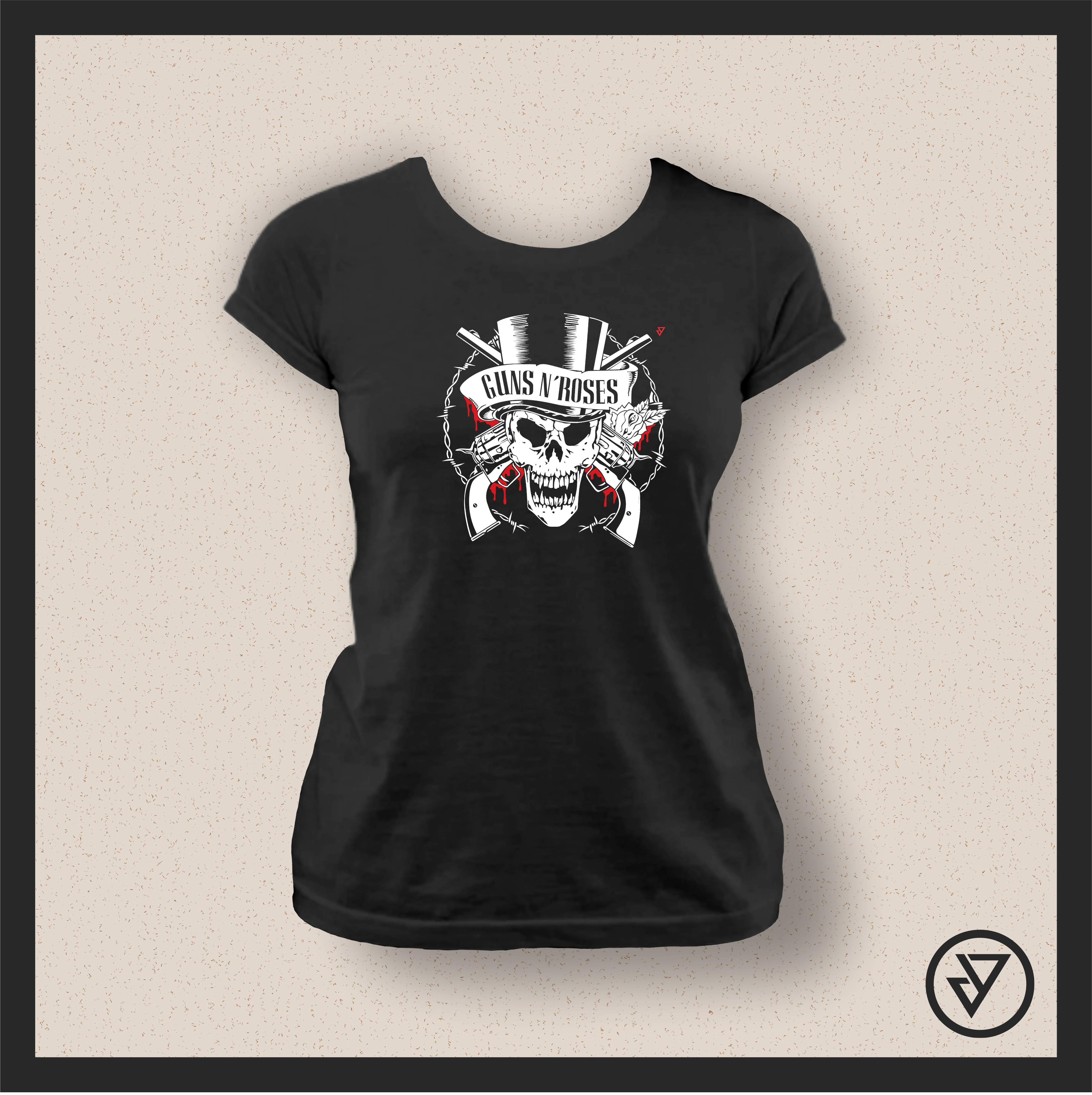 Nome do produto: Camisa Feminina Guns N\' Roses - Preta
