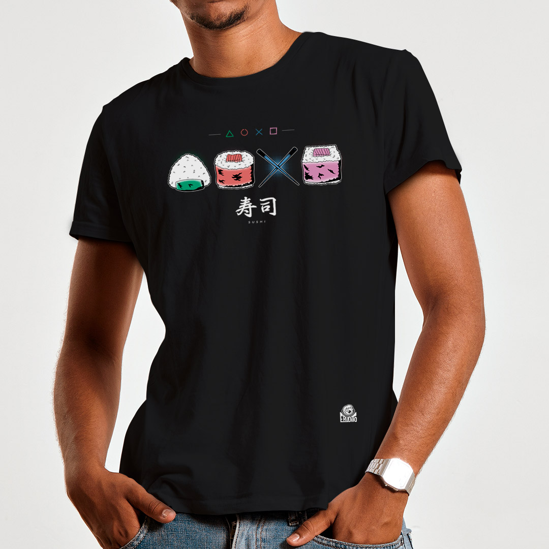 Nome do produto: Camiseta Play Sushi preta